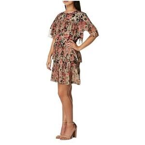 lucky brand Womens floral Rose Tiered Ruffle Dress Size S